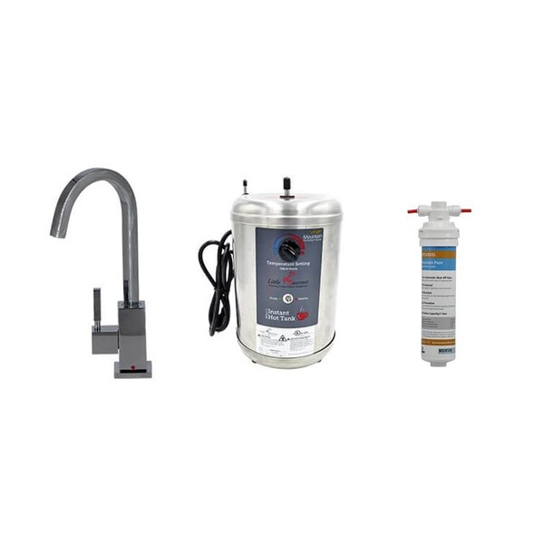 Mountain Plumbing Hot Water Faucet with Sq Body and Tank in Brushed Stainless Steel MT1880DIY-NL/BRS - main