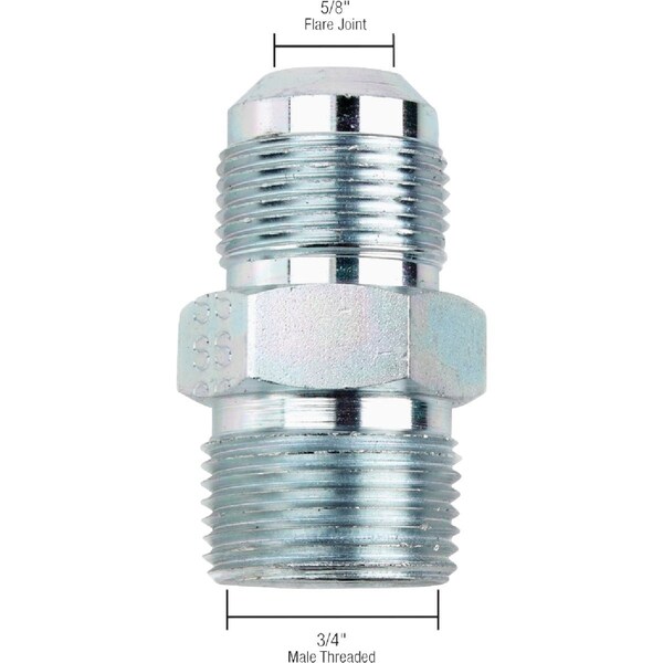 Dormont 5/8'' OD Male Flare x 3/4'' MIP, Tapped 1/2'' FIP Zinc-Plated Carbon Steel Adapter Gas Fitting Bulk 90-3041 - main