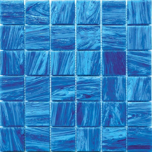 Apollo Tile Celestial 12 in. x 12 in. Glossy Ultrmarine Blue Glass Mosaic Wall and Floor Tile 10 sq. ft./case 10-pack APL2ST88BL548 - main