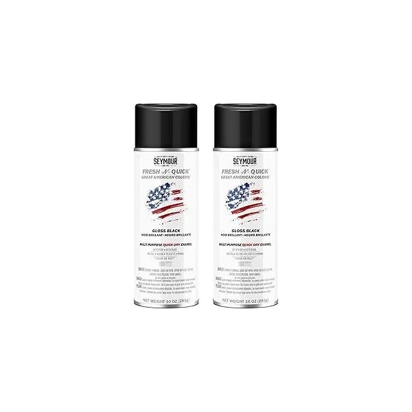 Seymour Midwest Fresh-N-Quick Multi-Purpose Spray Paint, Gloss Black net 10 oz., 2PK 113-2 - main