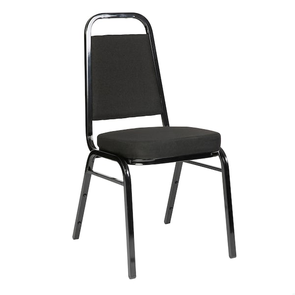 Flash Furniture HERCULES Series Trapezoidal Back Stacking Banquet Chair w/Black Fabric and 2.5in. Thick Seat, Black FD-BHF-1-BK-BK-GG - main