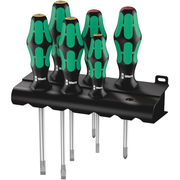 Wera 334/6 Rack Screwdriver set Kraftform Plus Lasertip and rack, 6 pieces 5105650001 - main