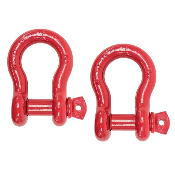 Mytee Products 1-1/2in 17 Tons Anchor Shackle Forged Carbon Steel & Alloy Screw Pin, 2PK SHACKLE-ANCHOR-SP-112x2 - main