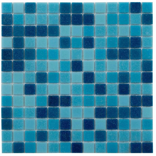 Apollo Tile Mingles 12 in. x 12 in. Glossy Pacific Blue Glass Mosaic Wall and Floor Tile 20 sq. ft./case, 20PK MIX20BL586ATL - main