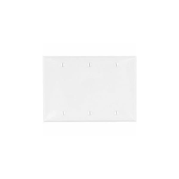 Leviton Blank Wallplate, Standard Size, Gang 3, White 80735-W - main