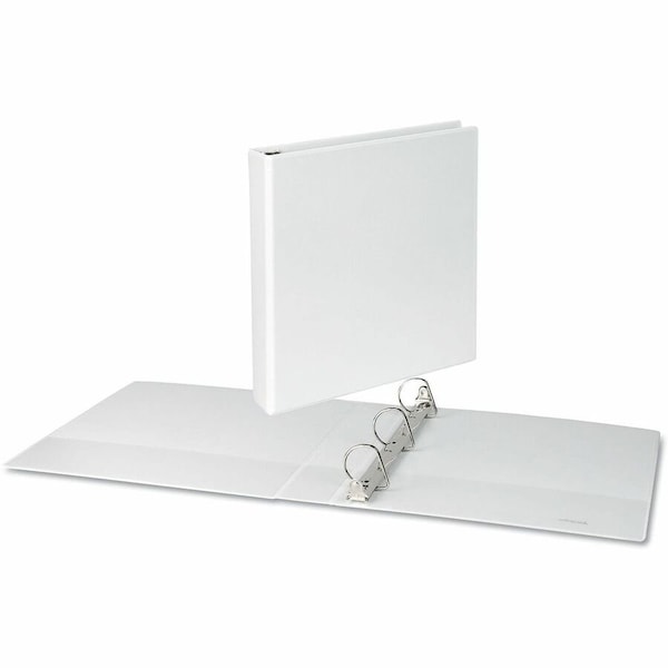 Universal Economy D-Ring Vinyl View Binder, 1-1/2" Capacity, White UNV20744*** - main