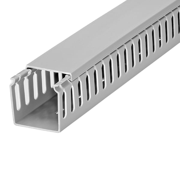 Kable Kontrol PVC Open Slot Wire Duct, 1" W x 1" H x 6.5' L, Gray, 16 PC/PK PFOS1X1-16 - main