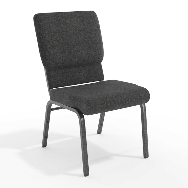 Flash Furniture Dark Gray Fabric Church Chair, PK4 4-FD-CH02185-SV-DKGY-GG - main