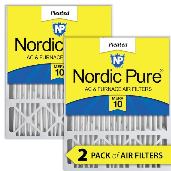 Nordic Pure 20x25x5 Pleated Air Filter, High Capacity, Electrostatically Charged Synthetic Media, MERV 10, 2 PK 20x25x5HM10-2 - main