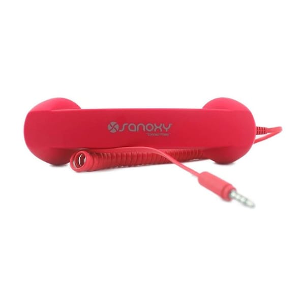 Sanoxy Retro Old School Style Handset, Anti Radiation 3.5mm Socket, RED SANOXY-RETRO-RD - main