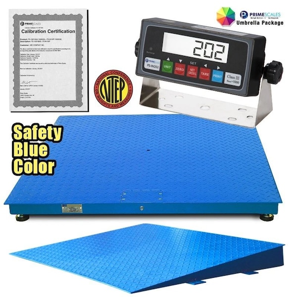 Prime Systems Prime Scale 10,000lb x1lb 5'x5', 60x60, Floor Scale Pallet Scale w Ramp PS-F6060-ramp - main