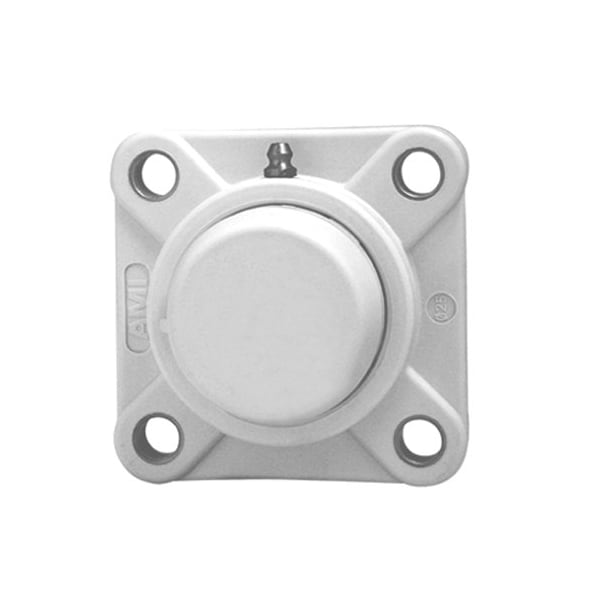 Ami Bearings SINGLE ROW BALL BEARING - 25MM NARROW SET SCREW WHITE 4-BOLT FLANGE CLS COV BS BFPL5CEW - main
