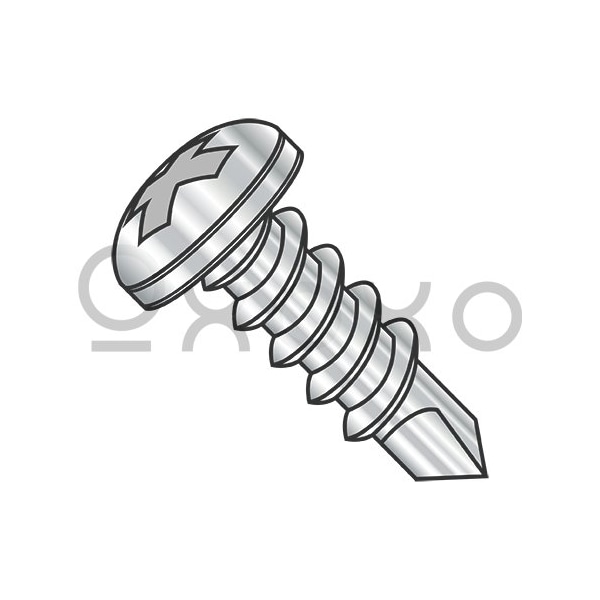 Oxoxo 6-20X3/8 Phillips Pan Full Thread Self Drilling Screw 410 Stainless Steel, 10000PK 426120 - main