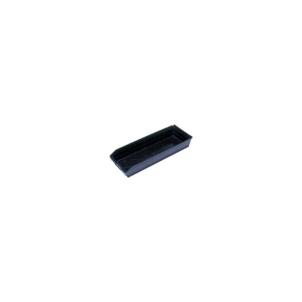 Quantum Storage Systems Shelf Storage Bin, Polypropylene/Polyethylene, Black, 4 in H, 8 3/8 in W, 23 5/8 in L QSB114BR - main
