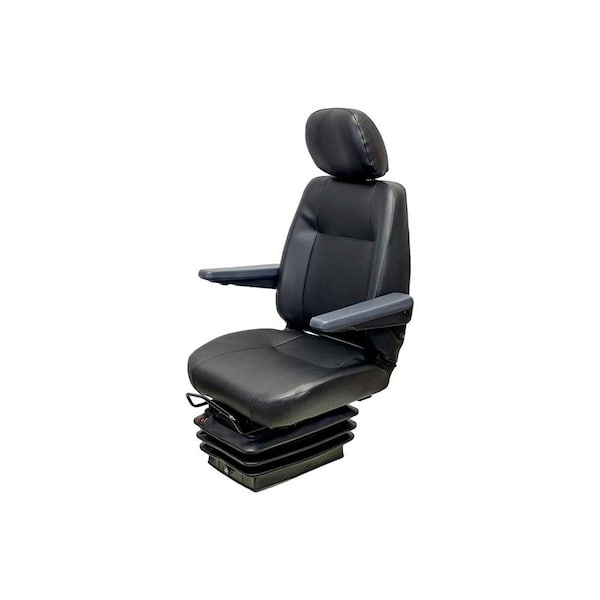 Uni Pro 151 Air Suspension Seat 12-Volt With Headrest Black Vinyl 8429 - main