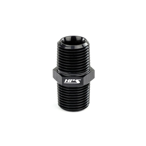 Hps Performance Straight 1/4'' NPT Male to Male Union Coupler Adapter, Aluminum, Black AN911-06 - main