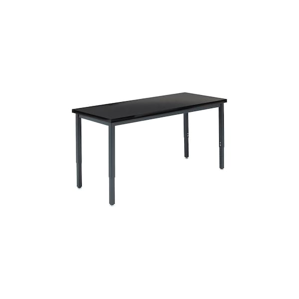 Diversified Spaces Metal Activity Tables, 72 in W, 30 in L, 23-1/2 in to 37-1/2 in H, Laminate, Black X815LBB - main