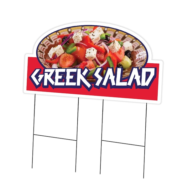 Signmission Greek Salad Die Cut Yard Sign & Stake outdoor plastic coroplast window, C-DC-2436-DS-Greek Salad19 C-DC-2436-DS-Greek Salad19 - main