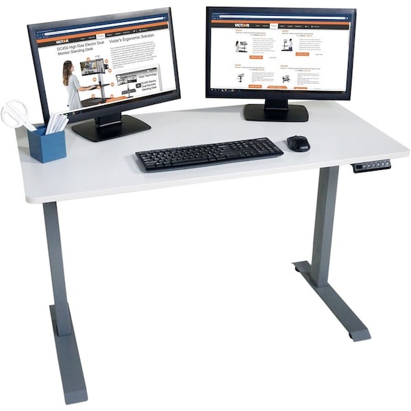Victor Technology Electric Sit-Stand Desk, 48 in W, White DC840W - main
