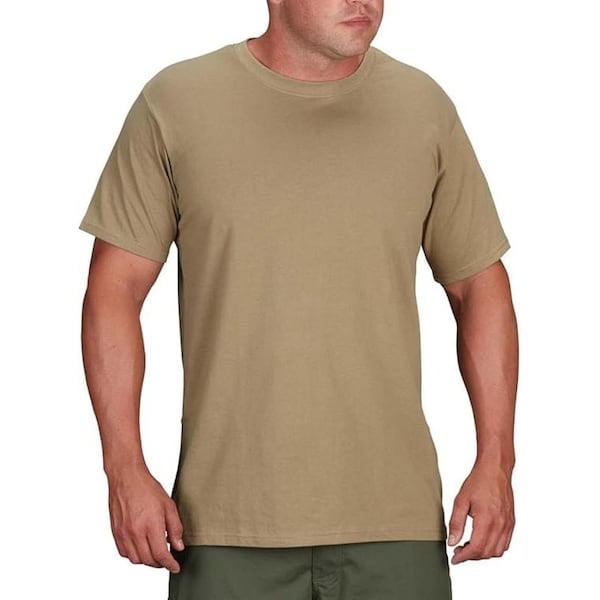 Propper Men's Crew Neck Tee, 60% Carded Cotton/40% Polyester Jersey, Pull On, Tan 499, Medium, 3 PK F5830 - main