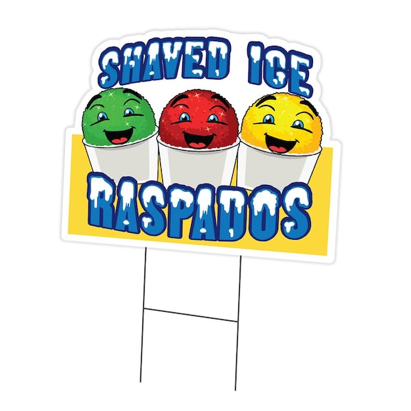 Signmission Shaved Ice Raspados Die Cut Yard & Stake plastic coroplast window, 1216-Shaved Ice Raspados C-DC-1216-DS-Shaved Ice Raspados19 - main