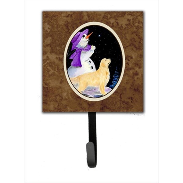 Carolines Treasures 4.25 x 6 in. Snowman with Golden Retriever Leash Or Key Hook SS8950SH4 - main