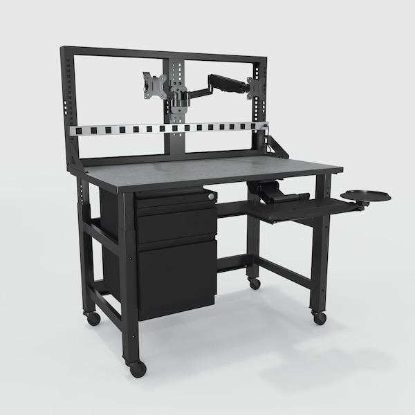 Safco Computer Workstation, 1,000 lb cap. TWTYP18TBLKSTGMBK - main