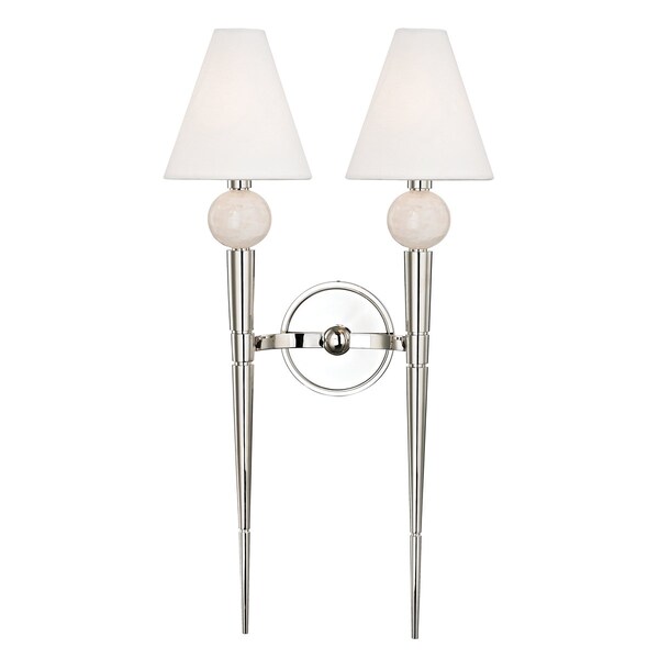 Hudson Valley Lighting Vanessa 2 Light Wall Sconce 13.25 In. Polished Nickel 4982-PN - main