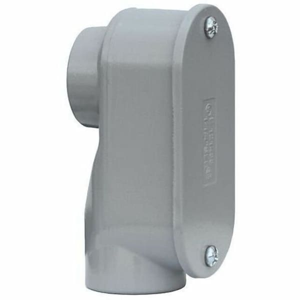 Dottie Conduit Fitting Elbow, 1-1/2 in, Threaded, Aluminum, Powder Coated, Gray SLB150 - main