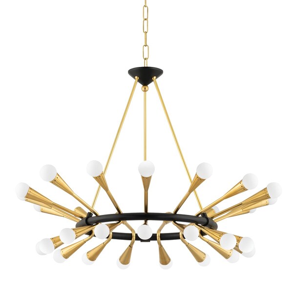 Corbett Lighting Aries 30 Light Chandelier 38 In. Vintage Polished Brass/Deep Bronze 401-30-VPB/BBR - main