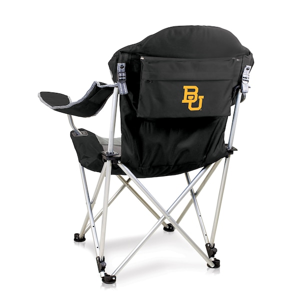 Picnic Time Family Of Brands NCAA Baylor Bears Reclining Camp Chair - Beach Chair for AdultsBlack with Gray Accents 803-00-175-924-0 - main