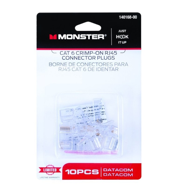 Monster Cable Just Hook It Up Cat 6 RJ45 Connector Plugs, 10PK 140168-00 - main