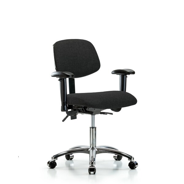 Blue Ridge Ergonomics Desk Chair Desk Chair, Fab, Chr Tilt AA Casters, Blk, Adjustable Arms, 19" to 24" Height, Fabric BR-FDHCH-CR-T1-A1-CC-F42 - main