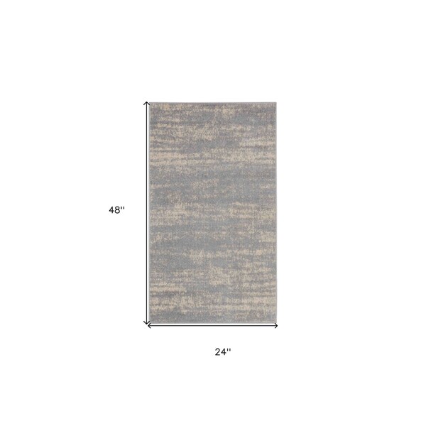 Homeroots 2' X 4' Gray And Beige Abstract Indoor Outdoor Area Rug 545958 - main