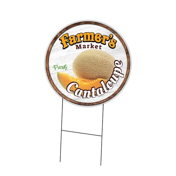 Signmission Farmers Market Cantaloupe Double Sided Corrugated Plastic Circle Yard, C-24-CIR-DS-WS- Cantaloupe C-24-CIR-DS-WS- Cantaloupe - main