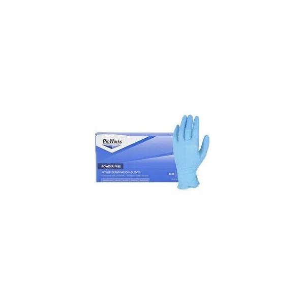 Proworks Nitrile Powder-Free Exam Gloves - 4 mil Thickness x 9.50in Glove Length - Large Size - For, 10PK GL-N135FL - main