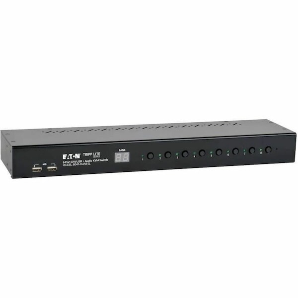 Eaton EATON Tripp Lite Series 8-Port 1U Rack-Mount DVI / USB KVM Switch with Audio and 2-port USB Hub B043-DUA8-SL - main