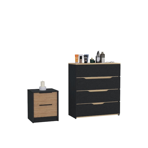 Homeroots 16" Black Four Drawer Dresser 530260 - main