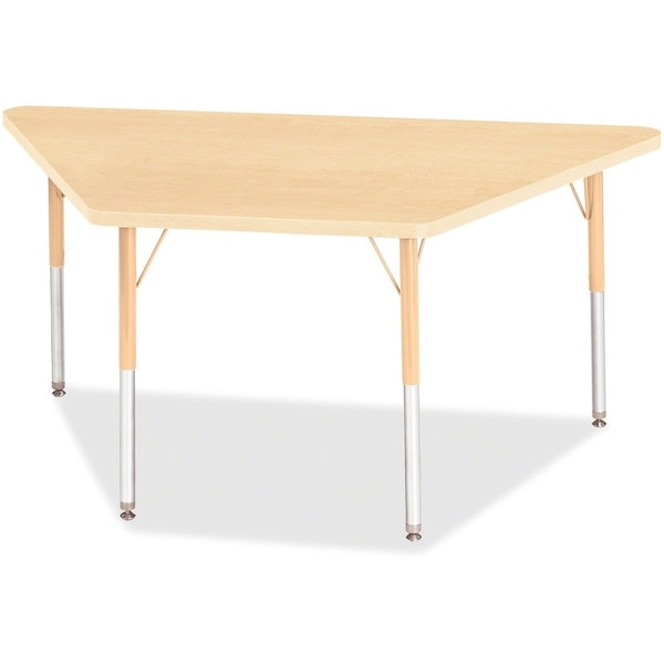 Jonti-Craft Berries Trapezoid Activity Tables, 30 in. x 60 in., A-height, Maple/Maple/Camel 6443JCA251 - main