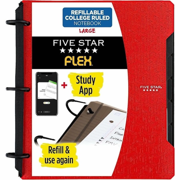 Five Star Mead Flex Hybrid NoteBinder - 1in Binder Capacity - 200 Sheet Capacity - Pocket(s): 2 - 5 29328 - main