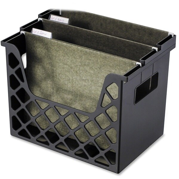 Officemate File Holder, Black, Plastic, 13 1/4 in W, 12 in L, 10 3/4 in H, 8.6" D, 1 Number of Compartments 26162 - main