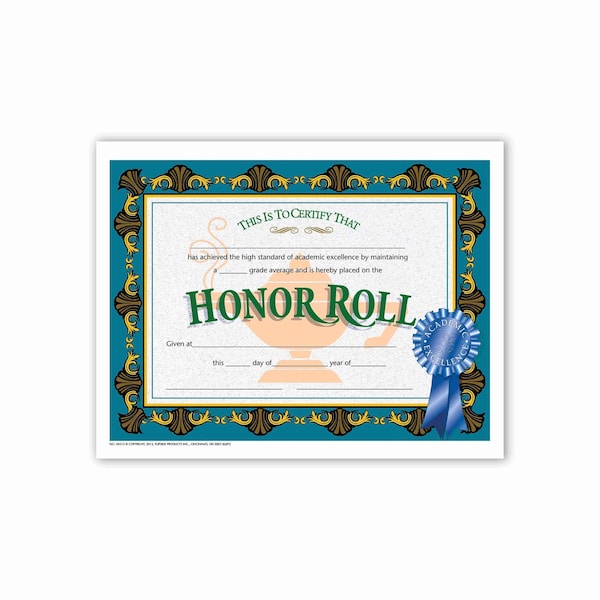 Hayes Honor Roll Certificate Pack of 5 VA512-5 - main