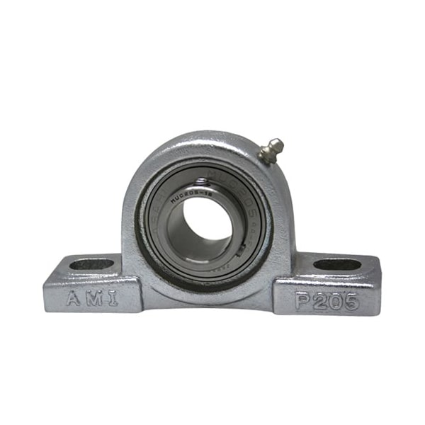 Ami Bearings SINGLE ROW BALL BEARING - 40MM STAINLESS SET SCREW NICKEL PILLOW BLOCK MUCP208NP - main