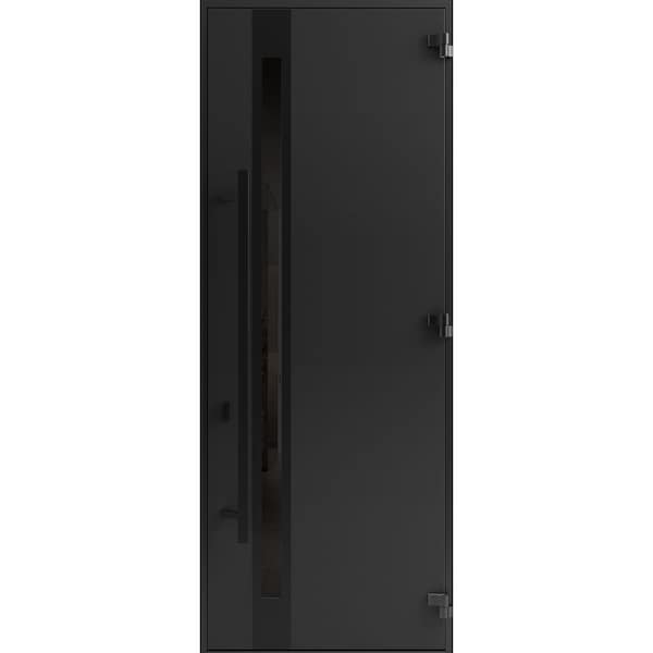 Vdomdoors Front Exterior Prehung Steel Door Ronex1033 Teak 96 Entry Metal Modern Painted W36xH96 Left hand RONEX1033EXD-OAK-W36xH96-LH-I - main