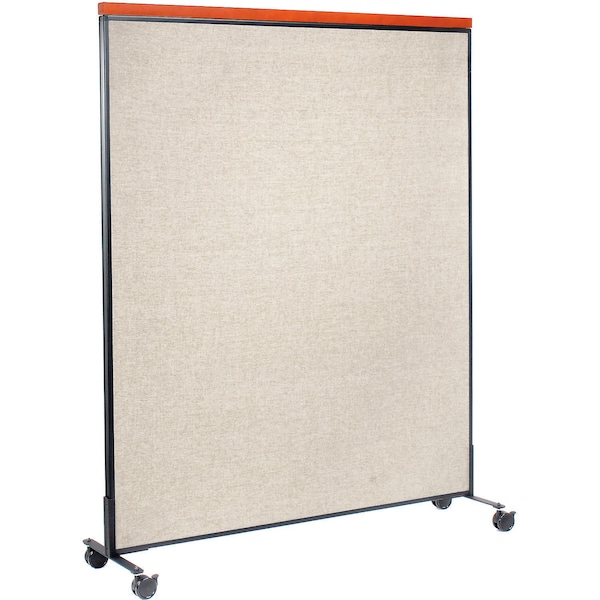 Global Industrial Interion Mobile Deluxe Office Partition Panel, 60-1/4"W x 76-1/2"H, Tan 694975MTN - main