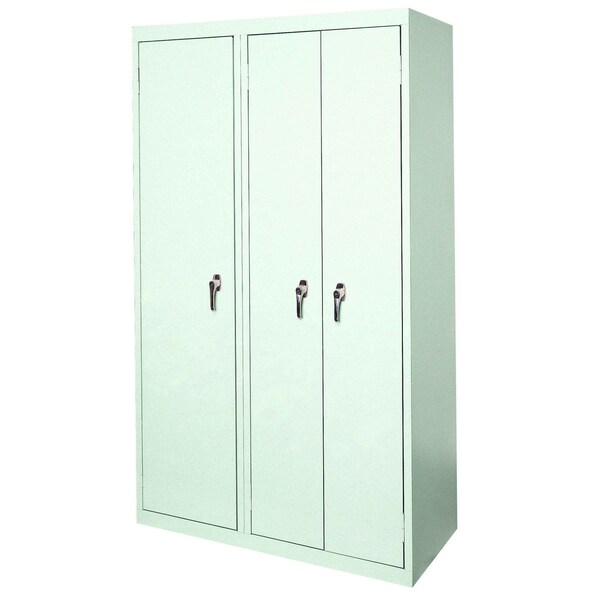 Steel Cabinets Usa Steel Storage Cabinet, 42in L x 21in D x 72in H, 8 Adjustable Shelves, 3 Doors, Gray AAH-42-3D-G - main