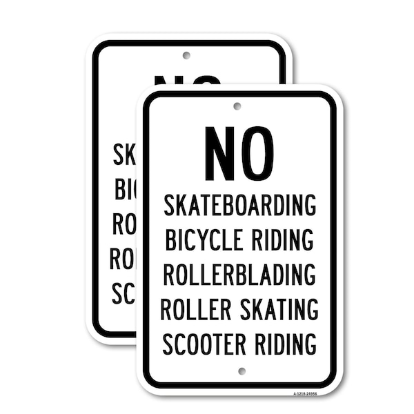 Signmission No Skateboarding Bicycle Riding Rollerblading R Aluminum, 18" x 24", A-1824-24956 A-1824-24956 - main