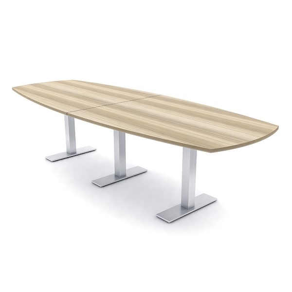 Skutchi Designs Arc Boat Conference Table With Power, 48 in W, 144 in L HAR-ABOT-48X144-T-K525-NA - main