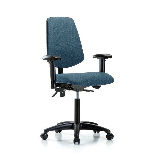 Blue Ridge Ergonomics Fab Med Bench Chair, Bk, AA, Cast, Blu, 6-Way Adjustable, 22" to 29" Height, Blue BR-FMBCH-MB-RG-T0-A1-NF-RC-F43 - main