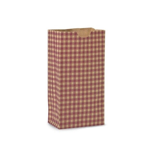 Nashville Wraps Burgundy Gingham Gift Sack, 2 lb Bag 4.25x2.25x8, 250PK GB2GB - main